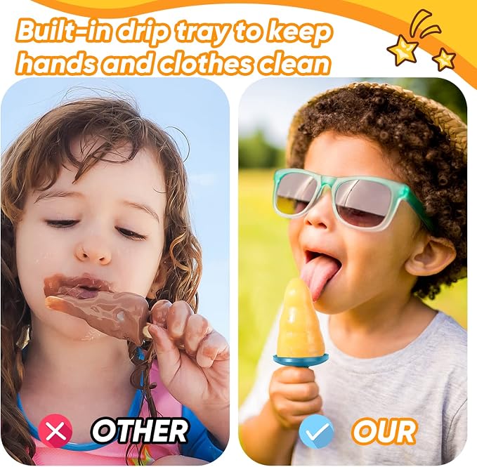 Popsicle Mold Set 4 Pieces Homemade Silicone Popsicle Maker Easy Release Ice - Image 4