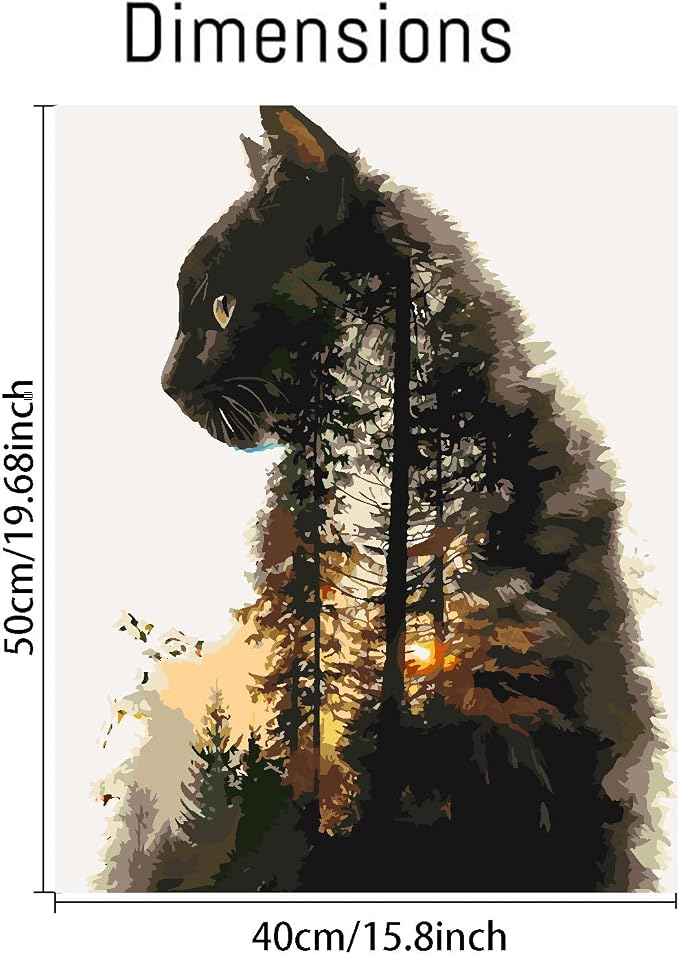 Clendo Forest Cat Paint by Numbers - Image 2