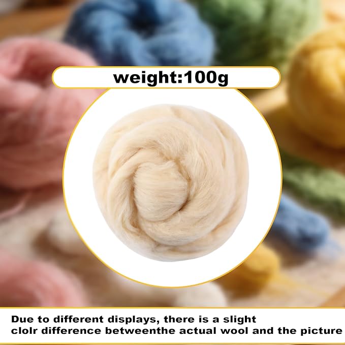 Wool Roving-3.5oz Needle Felting Wool, Soft Multi-Color Wool Fiber, Perfect - Image 2