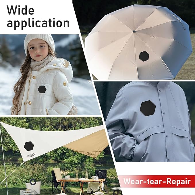 Down Jacket Repair Patches - Highly Effective Repair of Nylon Fabric, Waterproof Self-Adhesive Repair Patch for Down Jackets, Tents, Raincoats, Outdoor Equipment