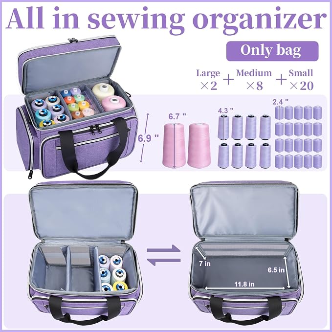 Anitor Large Sewing Supplies Organizer, Double Layer Sewing Storage Organizer - Image 2