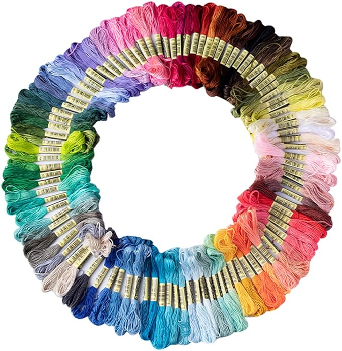 Friendship Bracelet String 50 Skeins Rainbow Color Embroidery Floss Cross by XLSFPY