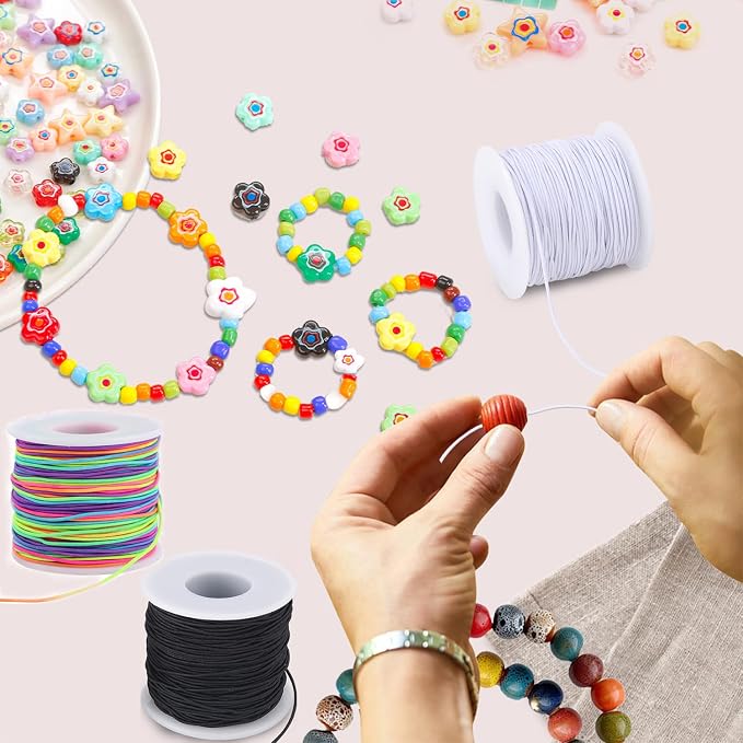 Stretchy String for Bracelets, 3 Rolls 1 mm 495 Feet Sturdy Elastic String Cord - Image 4