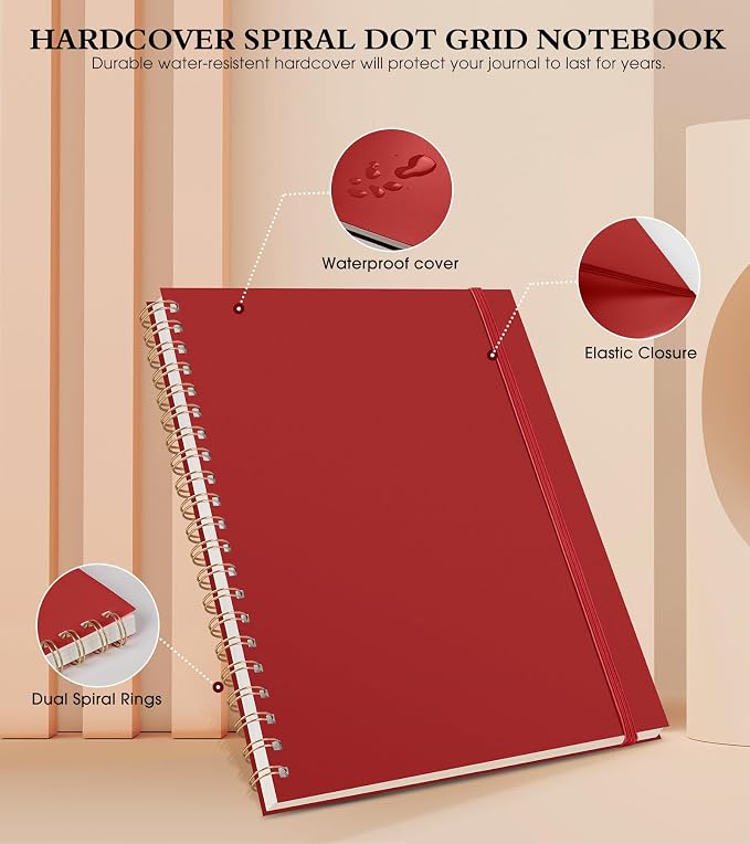 UEBZFOCS Dotted Notebook, Spiral Notebook Journal 8.5” x 11”, A4 Large Dot Grid - Image 3