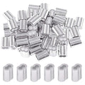 Glarks 200Pcs 3/32''(2.5mm) Aluminum Crimping Loop Sleeve Wire Rope Sleeves Double Barrel Ferrule for Wire Rope and Cable Line End (3/32''-200Pcs)