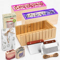 Soap Mold Making Kit with Wooden Cutter Soap Molds Silicone 46oz Purple | Melt by Hepgodin