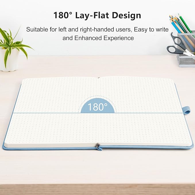 RETTACY Dotted Journal Notebook, 192 Pages, A5 Medium Size | Leather Hardcover - Image 6