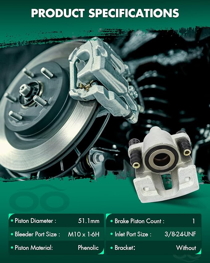 SCITOO Rear Left Brake Caliper Without Bracket 184859 Compatible For Ford For F-150 2004-2011 For Ford For Lobo 2005-2009 For Lincoln Mark LT 2006-2008 2010-2011