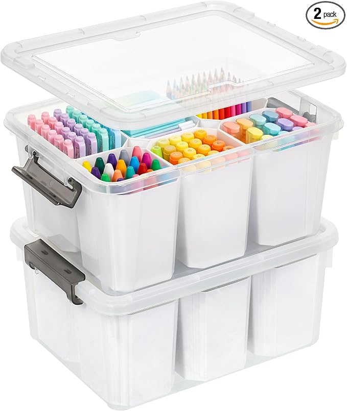 Citylife 17 QT Plastic Storage Bins Clear Storage Box by Anywish