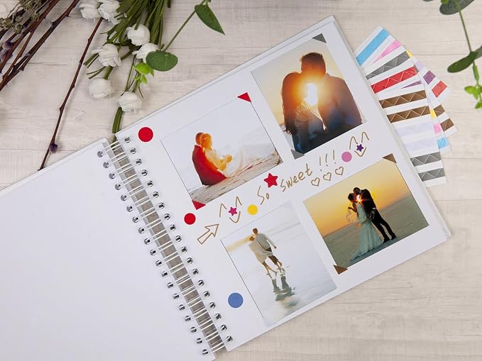 potricher 10 x 10 Inch DIY Scrapbook Photo Album 80 Pages Thick Kraft Blank - Image 3