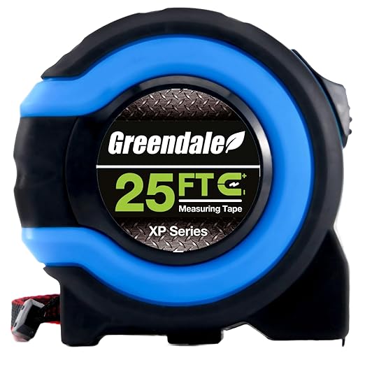Greendale - 3 Pack - Tape Measures 25 ft - Easy to Read Fractions to 1/8th inch - Magnetic Tip - Thumb and Quick Lock - Autowind - Belt Clip - Blue - Measuring Tape Retractable