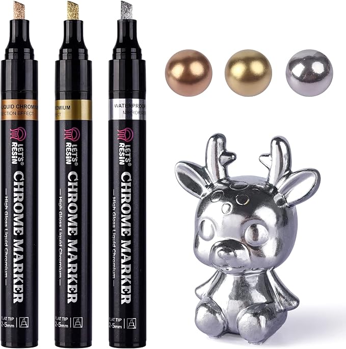 LET'S RESIN Liquid Mirror Chrome Metallic Markers, Reflective Gloss, 2-5mm by LETSRESIN