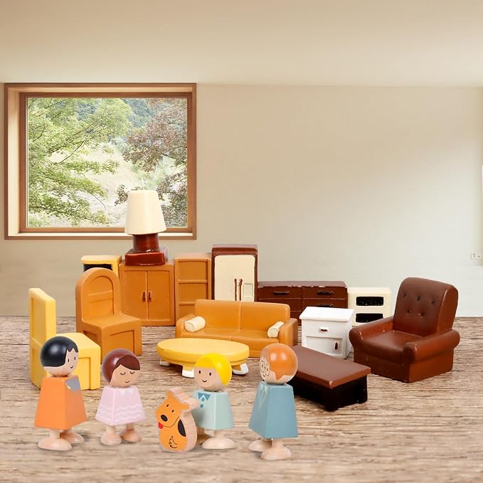 Hiawbon 31PCS Miniature Furniture Set, 1：48 Scale Resin Miniature Accessories - Image 6