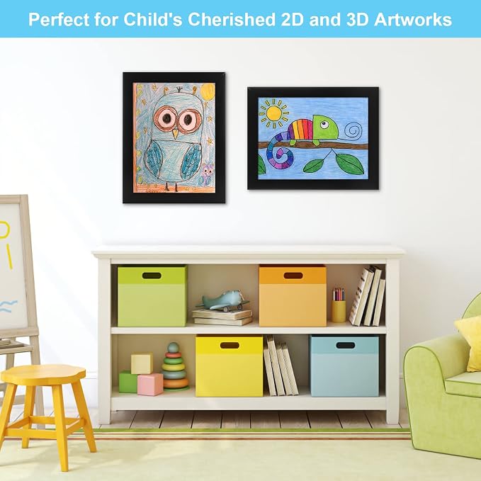 Kids Art Frames, 9x12 Front Opening Kids Artwork Frames Changeable, Holds 50 Pcs - Image 6