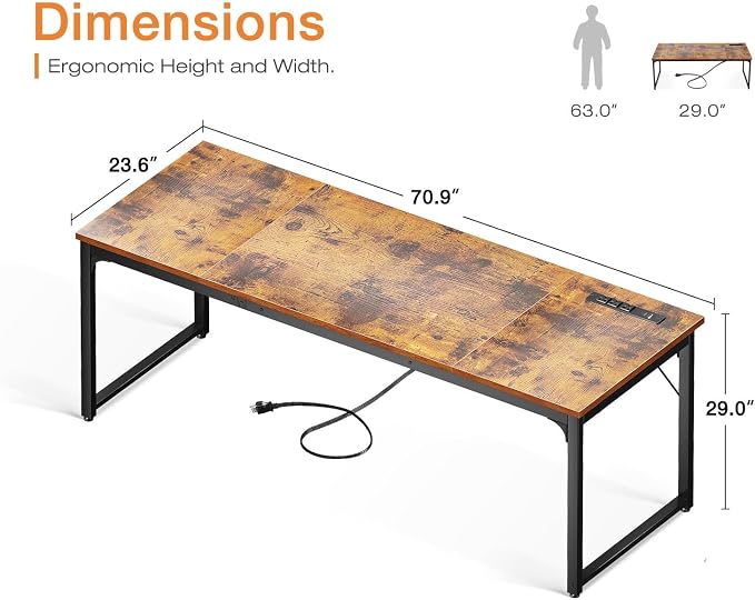 Coleshome 71 Inch Computer Desk - Image 3