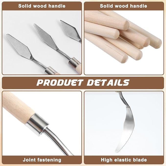 Pallet Knife for Acrylic Paint, 7 Pieces Palette Knife Set Stainless Steel - Image 5