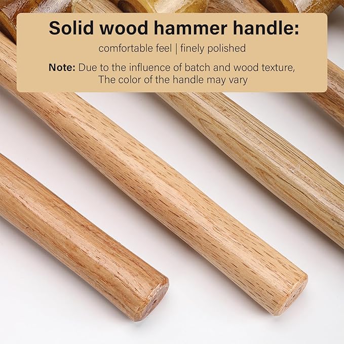 WUTA Rawhide Mallet Cobbler Hammer Leather Hammer Rawhide-head for Stamping Jewelry Leather Worker Craft Tool 48mm