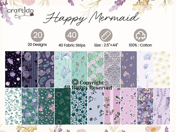 Craftido-20 Options-100% Cotton Jelly Roll Fabric Precut Strips - Image 4