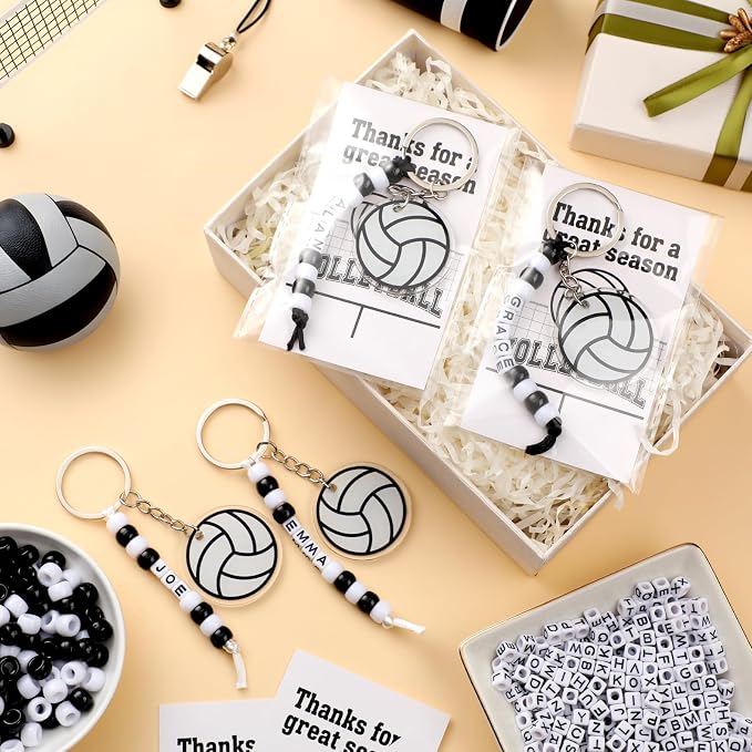 Suncalla 984 Pcs 24 Set Volleyball Keychain Making Kit DIY Volleyball Bag Tag - Image 3