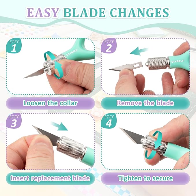 DIYSELF Precision Craft Knife, Fingertip Hobby Knife, Ergonomic Finger Loop - Image 7