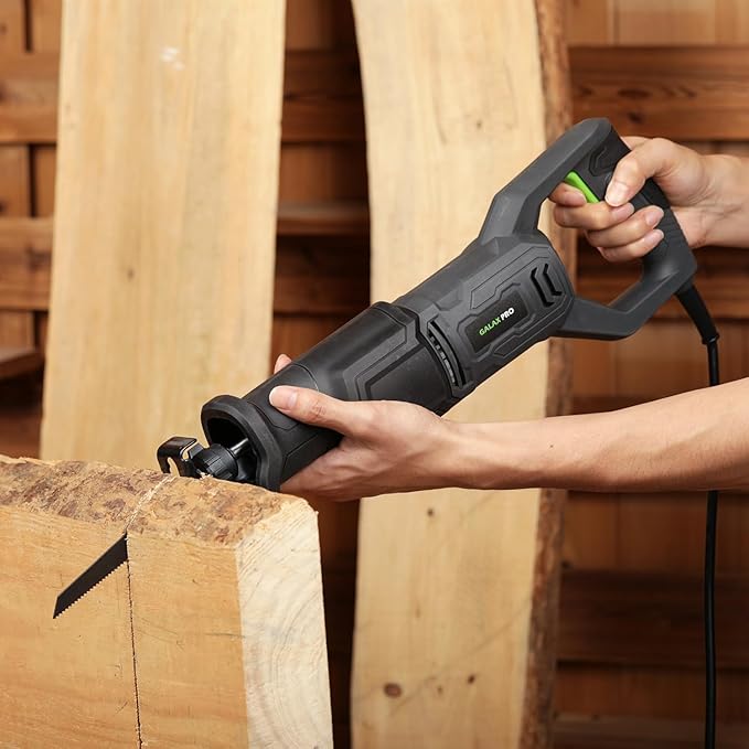GALAX PRO 120V Reciprocating Saw, 6.0 Amp Variable Speed Corded Reciprocating Saw with1-1/8" Stroke Length, 2800RPM and 6" Max for Wood, Metal, PVC Pipe Cutting