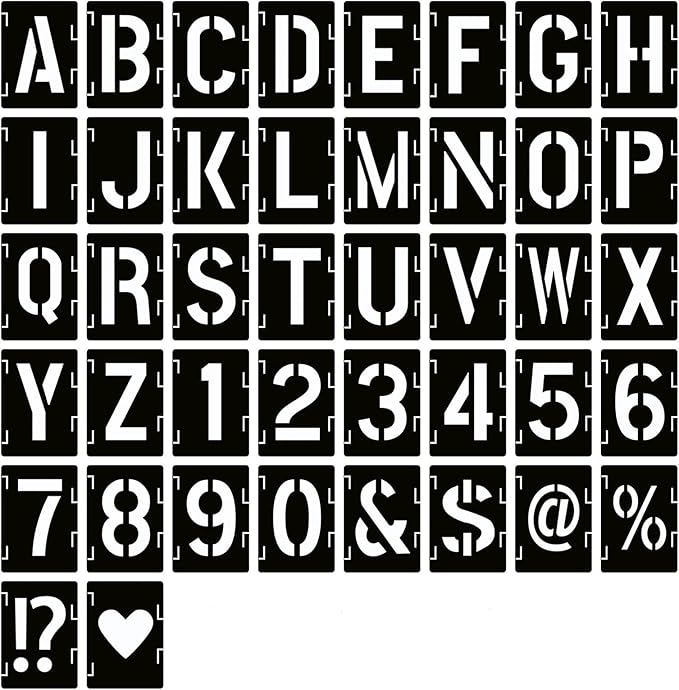 YEAJON 15 Inch Letter Stencils Symbol Numbers Craft Stencils, DIY Art Projects by YEAJON