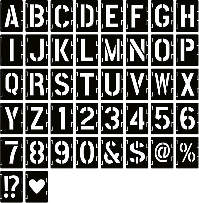 YEAJON 10 Inch Letter Stencils Symbol Numbers Craft Stencils, DIY Art Projects by YEAJON