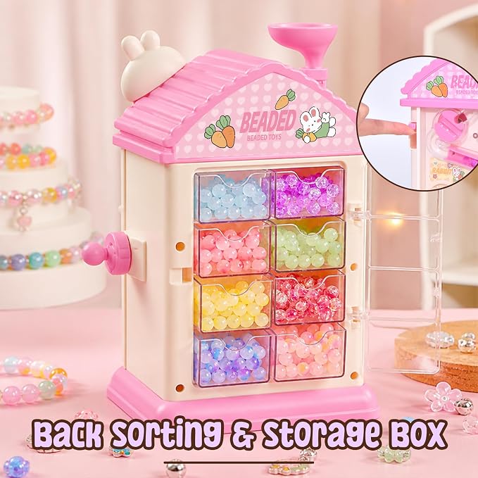 MAGTHIC Charm Bracelet Making Kit- Automatic Hand-Crank Pink House Toys that - Image 5
