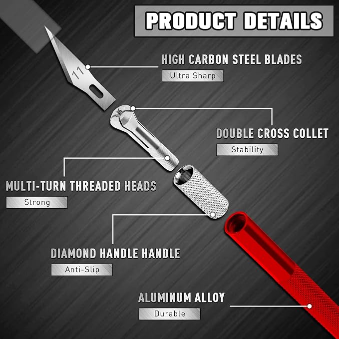 DIYSELF 2 Pack Exacto Knife Set, Precision Knife - Image 6