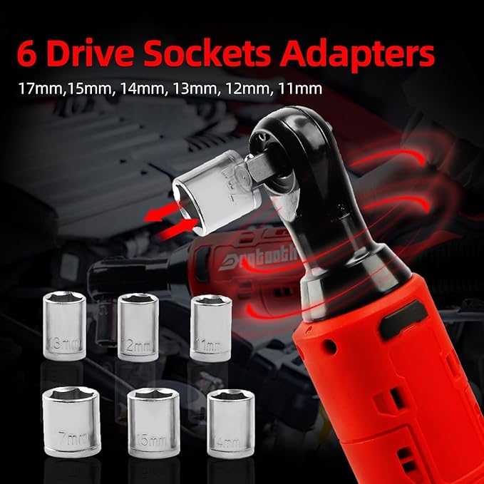 dogtooth Cordless Electric Ratchet Wrench Set, Brushless,Variable Speed Trigger,3/8" 16.8V Power Ratchet Tool Kit With 2 Packs 1500 mAh Batteries and Charger