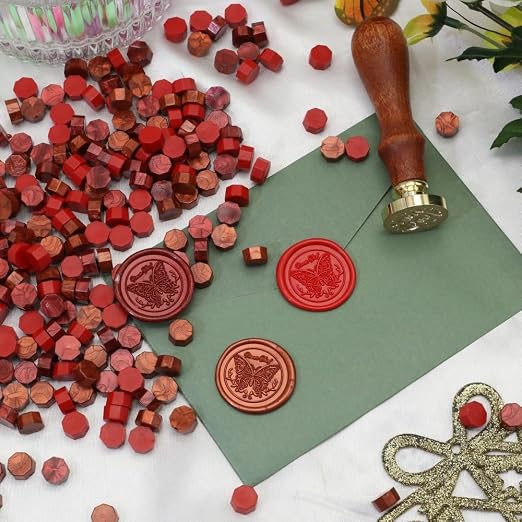 Crimson 300 Pcs Wax Seal Beads, Bright Red, Smokeless Odorless Non-Toxic Quick - Image 5