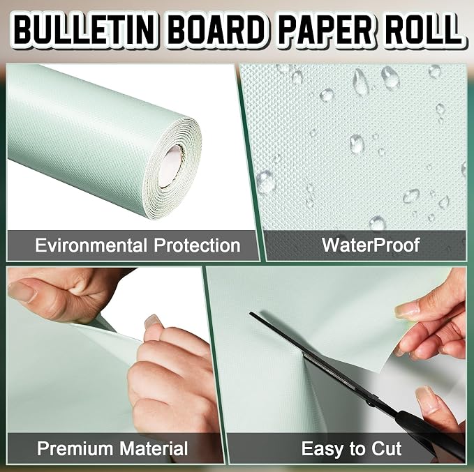 Inkspire Mint Green Bulletin Board Paper Roll, 14.8FTx47IN Large Reusable - Image 3