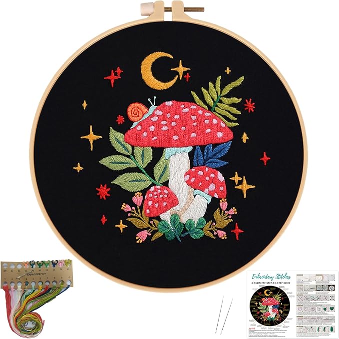 Nuberlic Mushroom Embroidery Kits by Nuberlic
