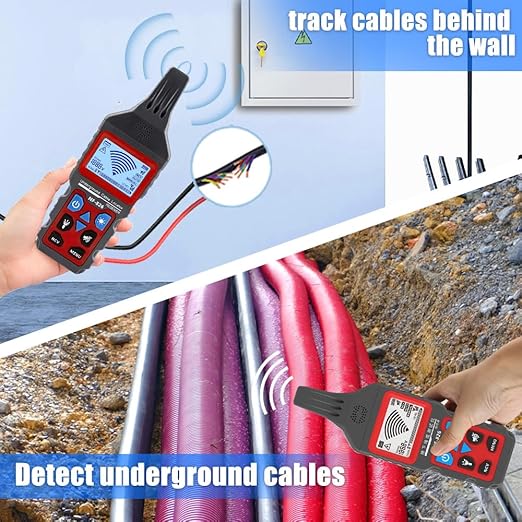NOYAFA NF-826 Underground Cable Tester Locator Circuit Tracer Metal Pipe Detector Wire Tracker Tool Detects Wall\Underground Wires, Cables, Water and Gas Pipeline Paths