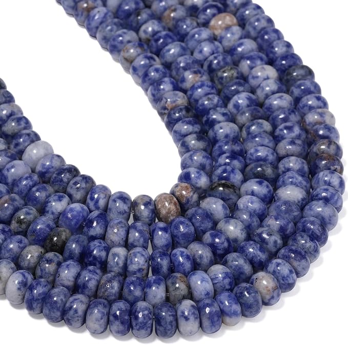 Songxi 5x8mm Natural Blue Sodalite Stone Rondelle Beads, Gemstone - Image 7