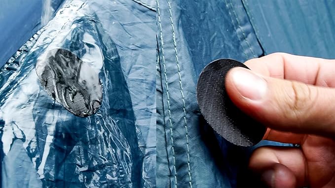 aZengear Repair Patches - Waterproof, Self-Adhesive, Tear-Cold-Heat-Resistant Polyester Fabric to Fix Down Jacket, Puffer, Snowsuit, Shoe, Tent, PVC, Clothing, Upholstery (Black)