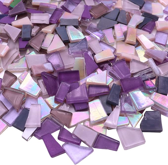 LITMIND Purple Mixed Irregular Glass Mosaic Tiles by LITMIND
