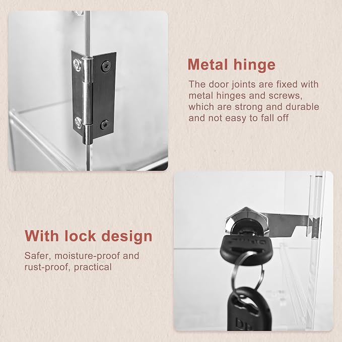 5 Shelf Acrylic Lockable Display Case - Image 3