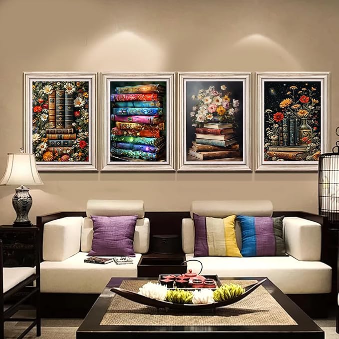 4 Pack Book Flower Diamond Art Kits - Image 4