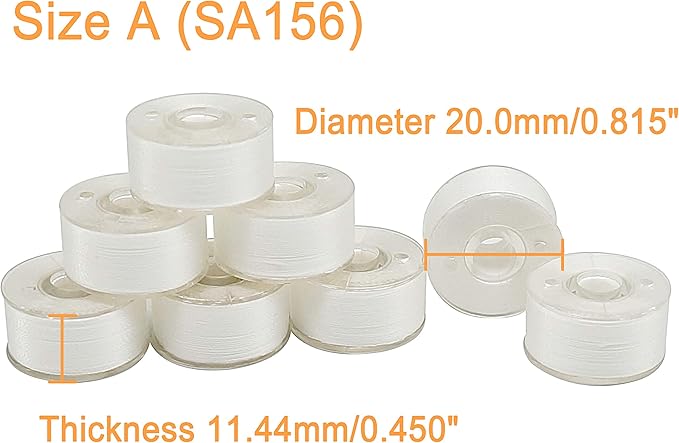 New brothread 144pcs White 70D/2 Prewound Bobbin Thread Plastic Size A SA156 - Image 3