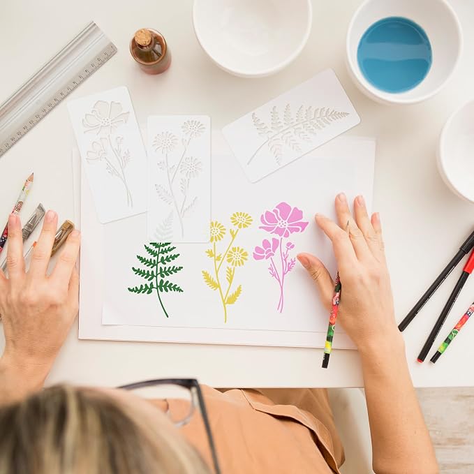 Stencils for Painting, Botanical Flower Patterns for Furniture & Walls - Image 3