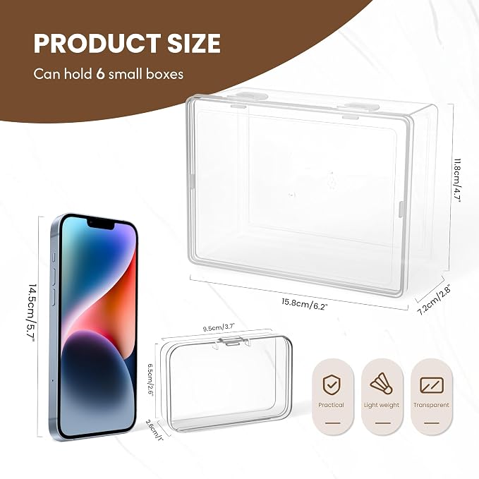 zoeynex 6-Pack Large Clear Plastic Storage Boxes - Image 5