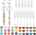 105 Pcs Beadable Keychains Set, Bulk Beadable Keychains Bars DIY Blank Keychain by Unknown