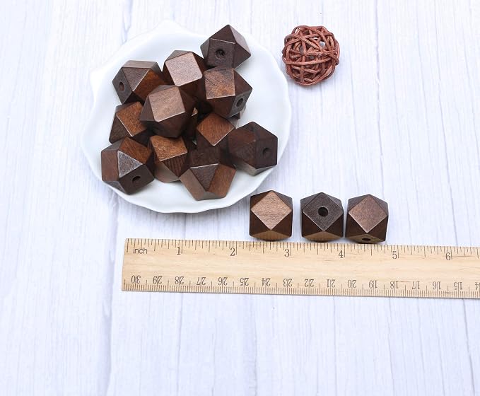 20mm Geometric Wooden Beads - Image 3