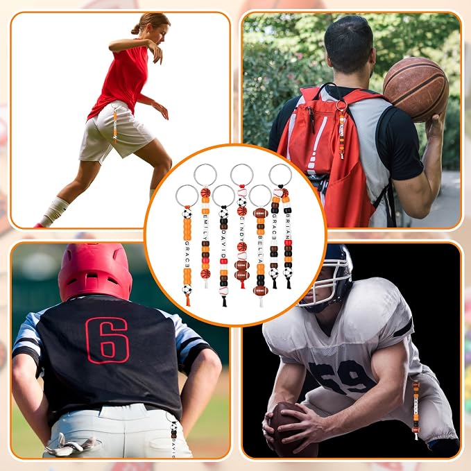 Landical 564 Pcs Sports Keychain Making Kit DIY Baseball Basketball Football - Image 2