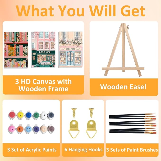 Mandun 3 Pack Paint by Numbers Kit - Image 4