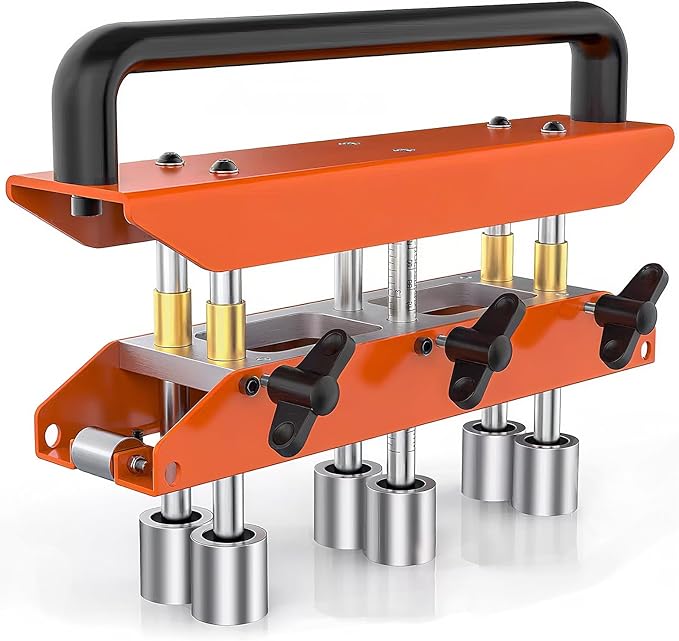 3 Station Roller, 0-90 ° Angle Large Radius Sheet Roller Bender, Aluminum Standing Seam Roofing Tools (Brown)