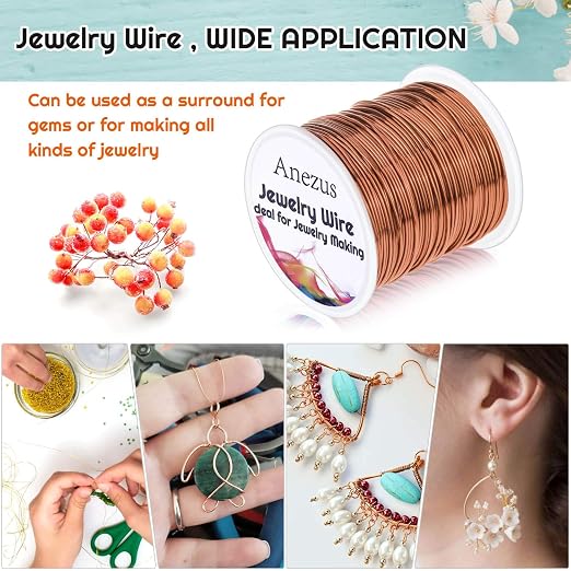 anezus 20 Gauge Jewelry Wire, 28 Yards Craft Wire Tarnish Resistant Copper - Image 8