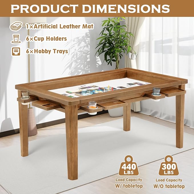 Haddockway 63" ×39“ Board Game Table - Image 2