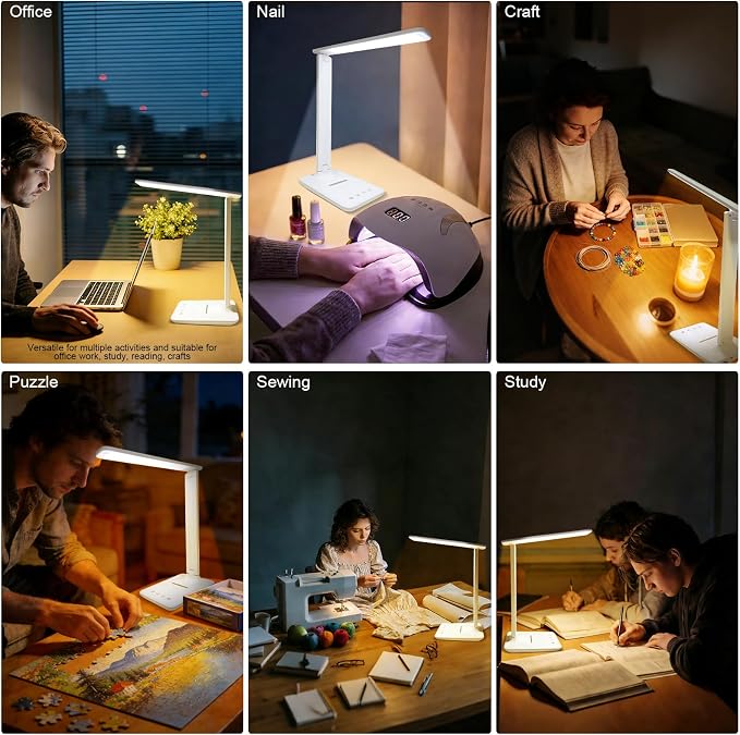 LED Portable Bright Rechargeable Desk Lamp, 4000mah Dimmable Touch Battery - Image 8